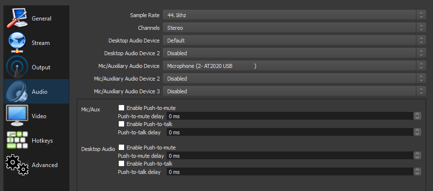 obs studio local recording settings