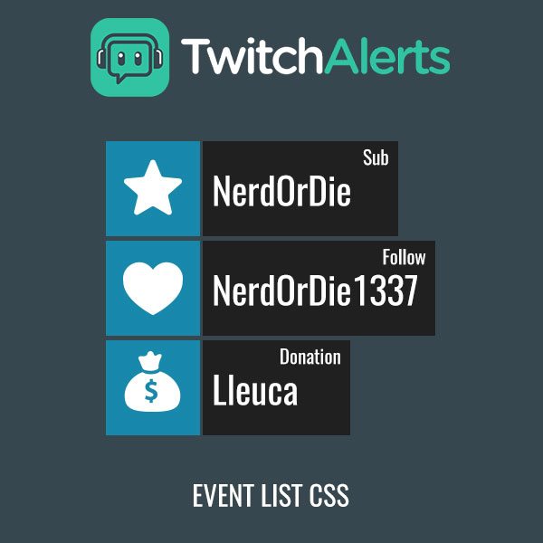 Twitch Alert Event List CSS - Main Image