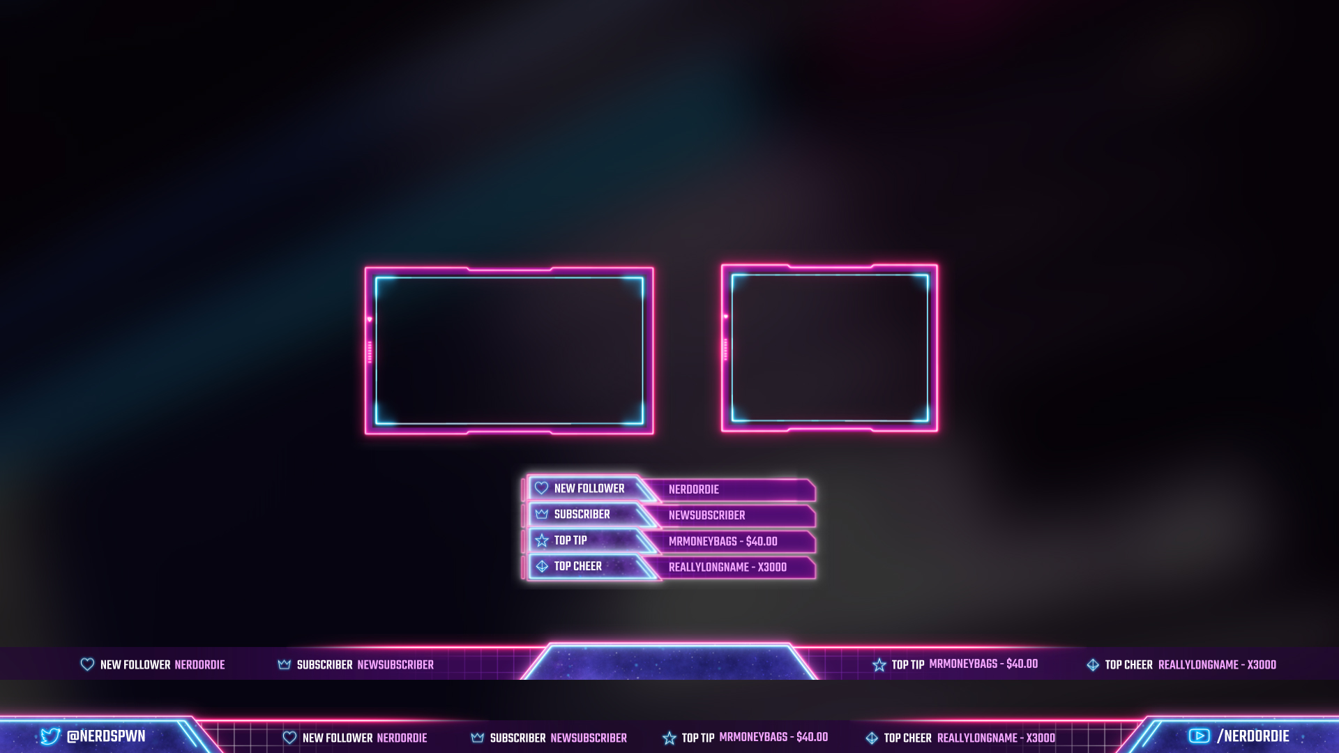Retrowave Stream Overlay for Twitch