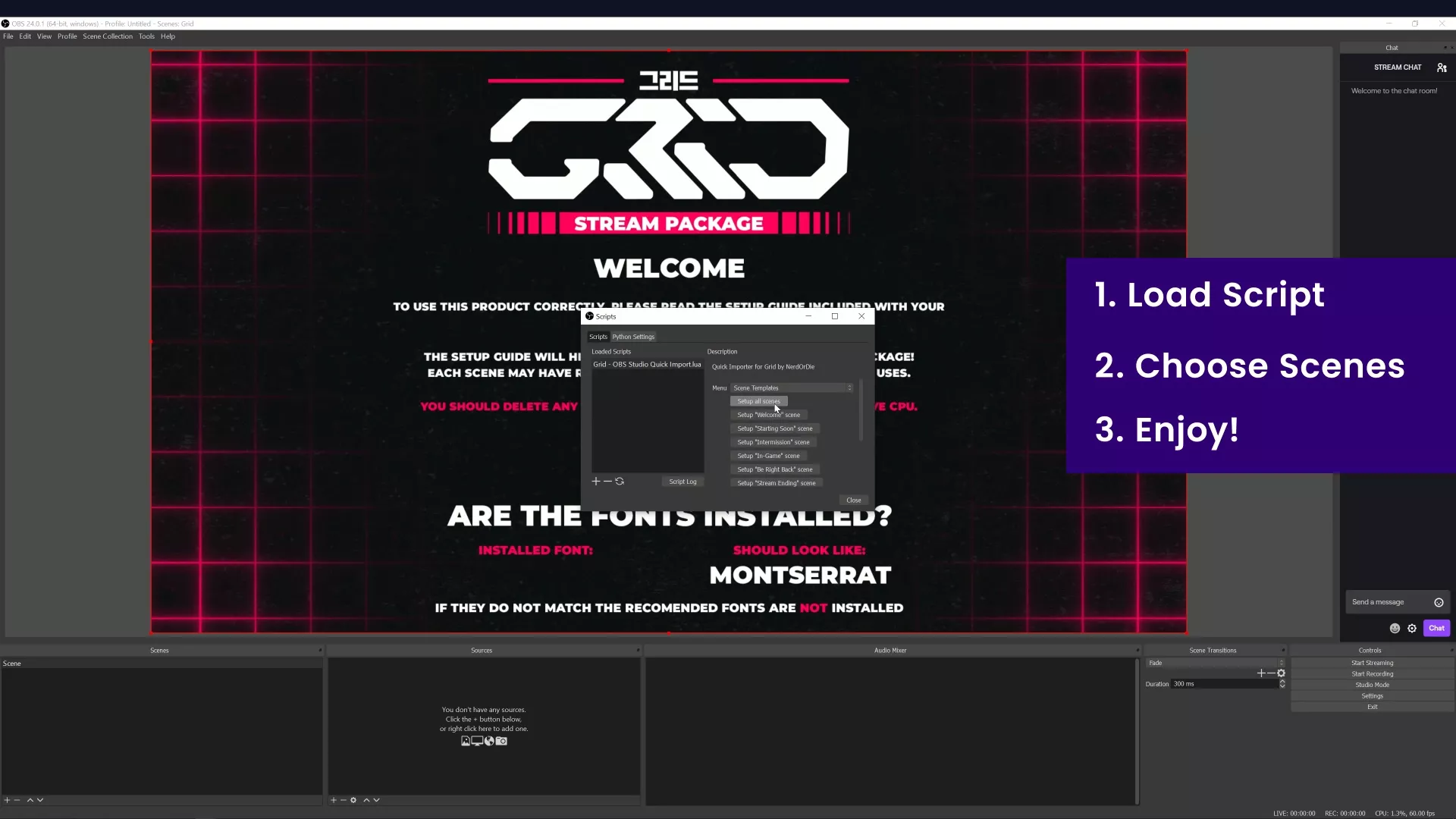 Grid Stream Package Super Charged OBS Studio Importer