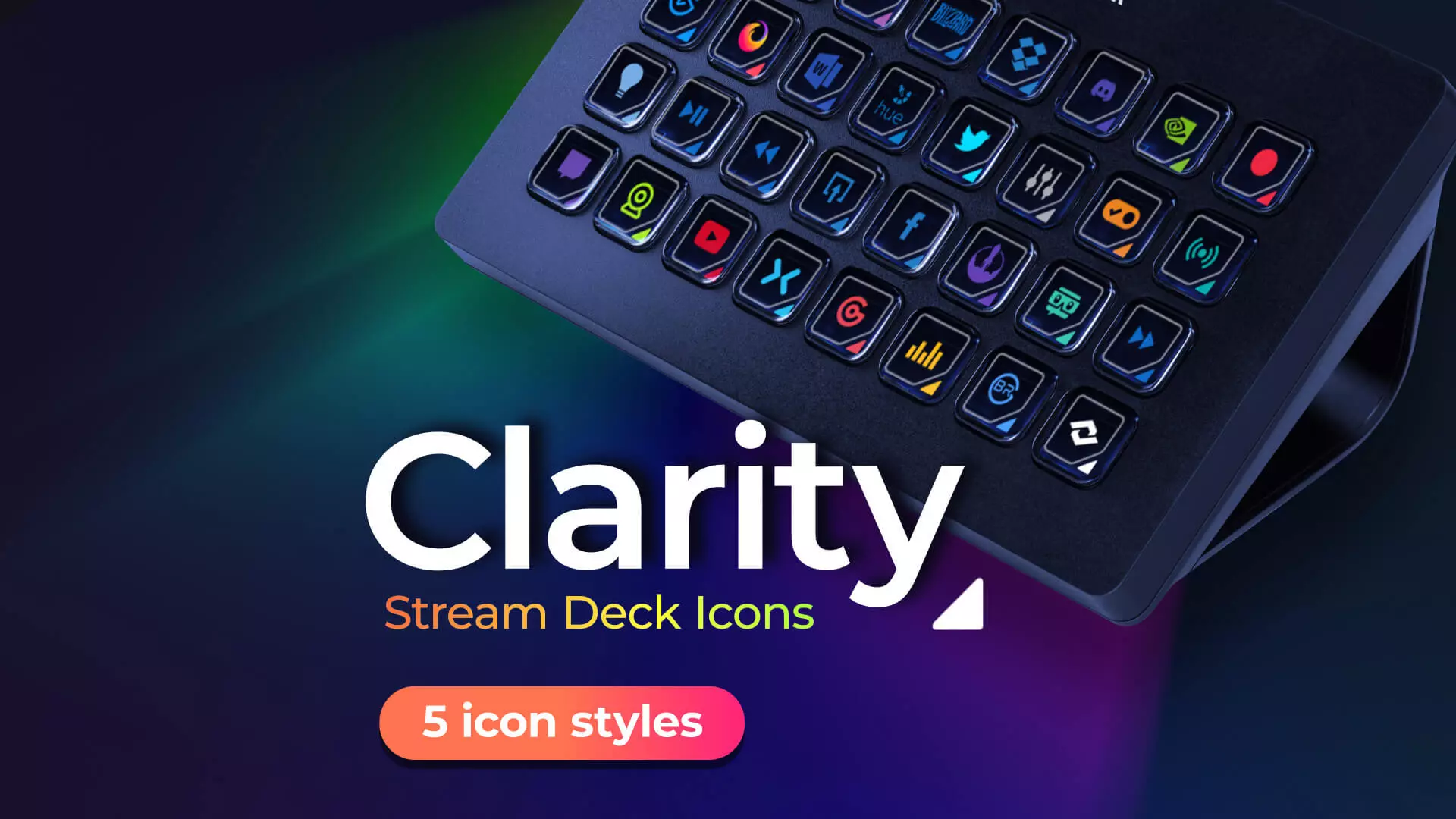 Clarity - Best Stream Deck Key Icon Set