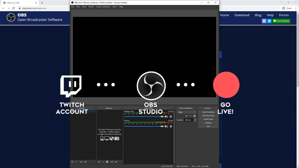 Connect twitch obs studio