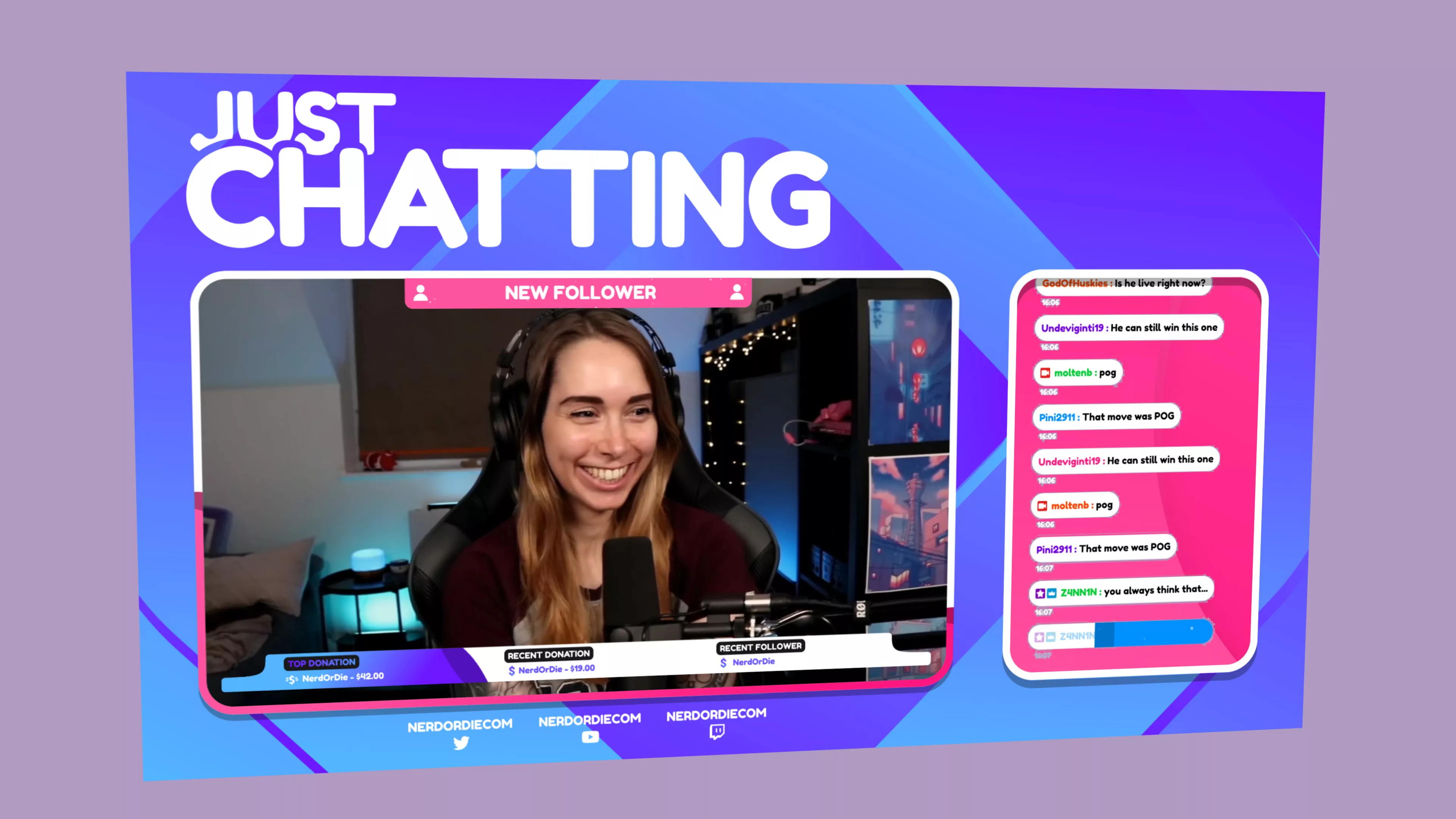 Amused Stream Package - Just Chatting Overlay, Alerts and Widgets