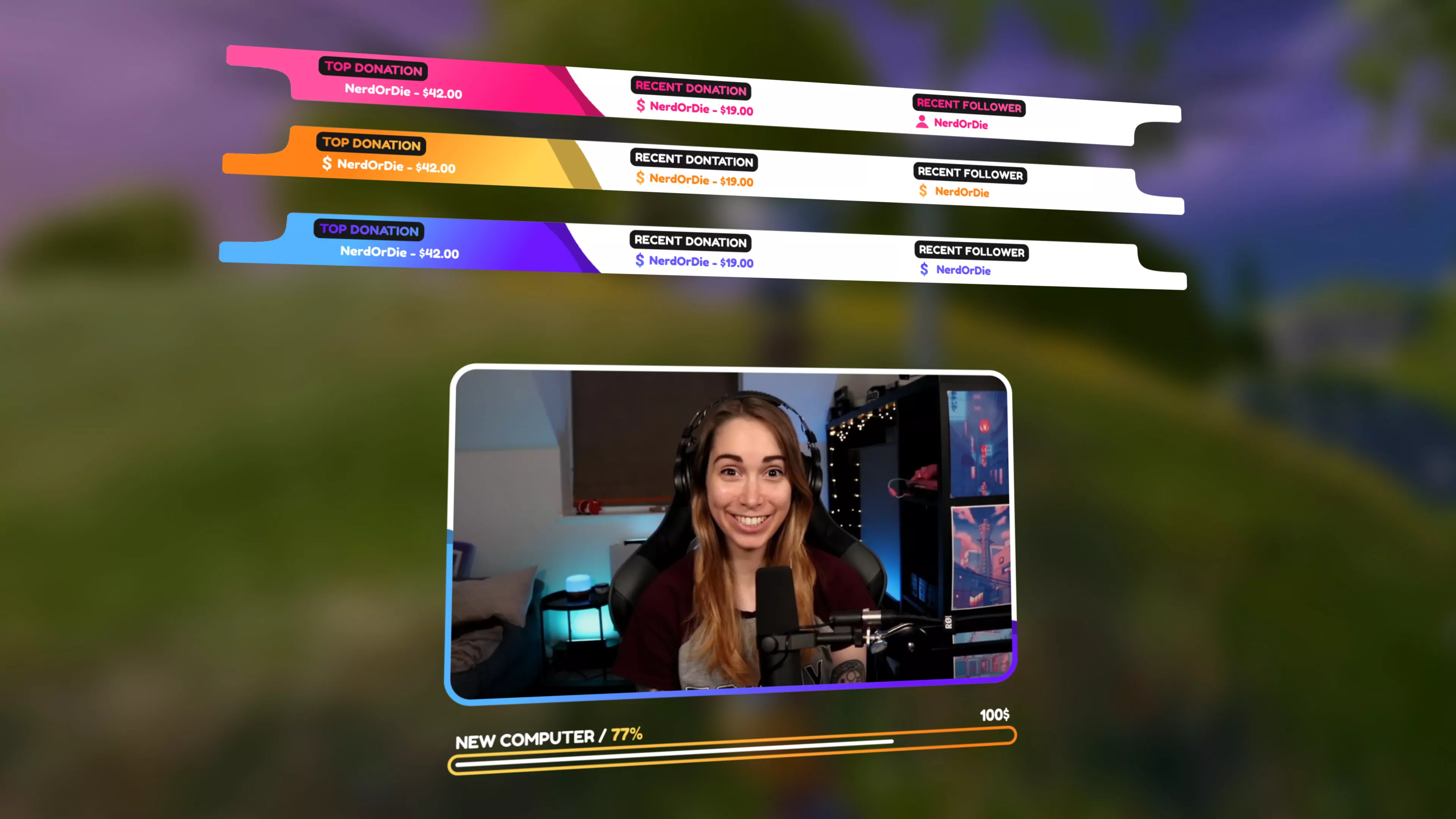 Amused Stream Package - Overlays and support bars