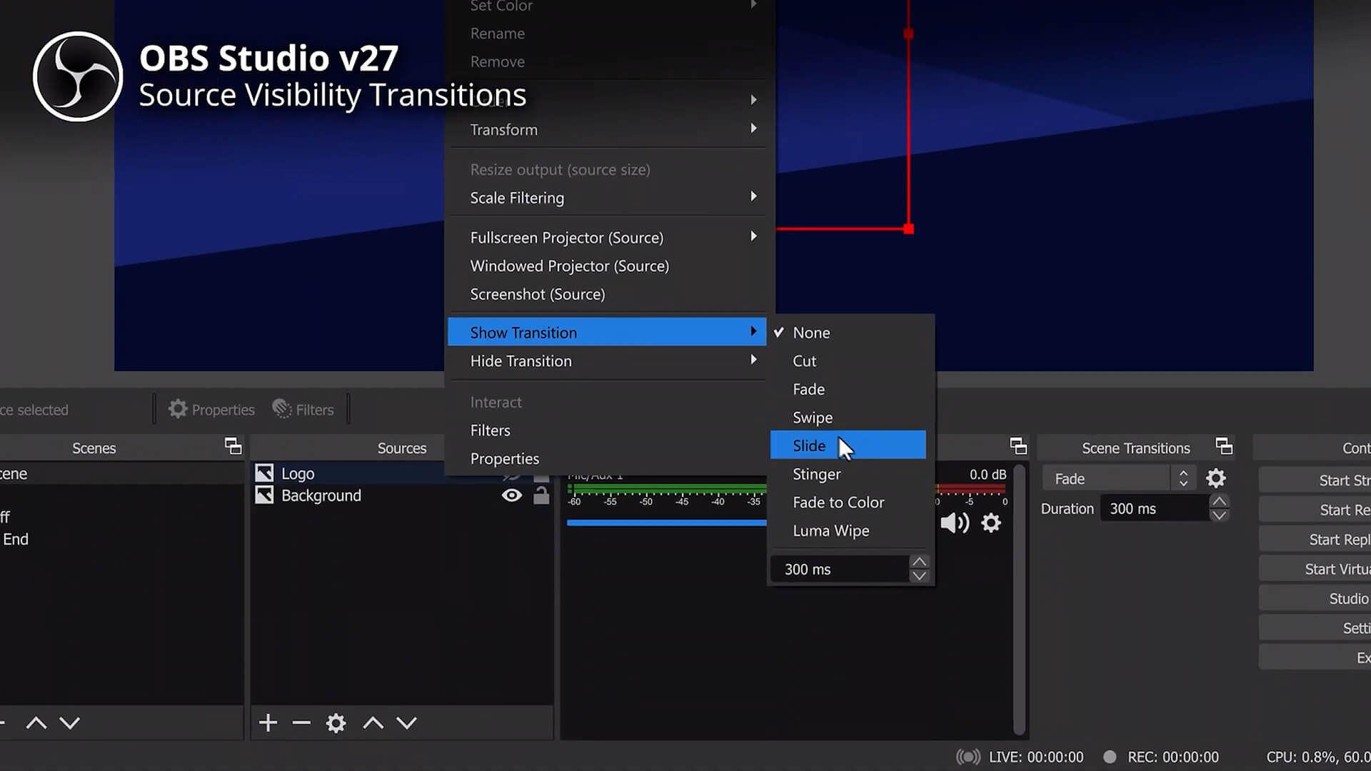 OBS Studio Source Visibility Transition