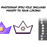 Diamond Sub Badges - 6 x Shiny Twitch Sub Badges with Photoshop Files