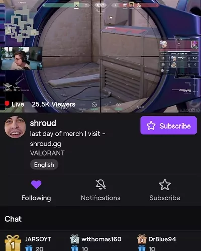 Twitch App Example Mobile