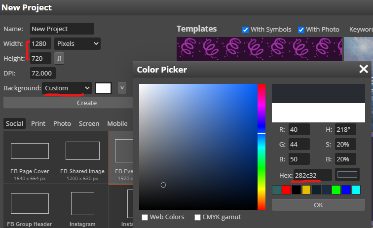 sélecteur de couleurs réactif pour webcam