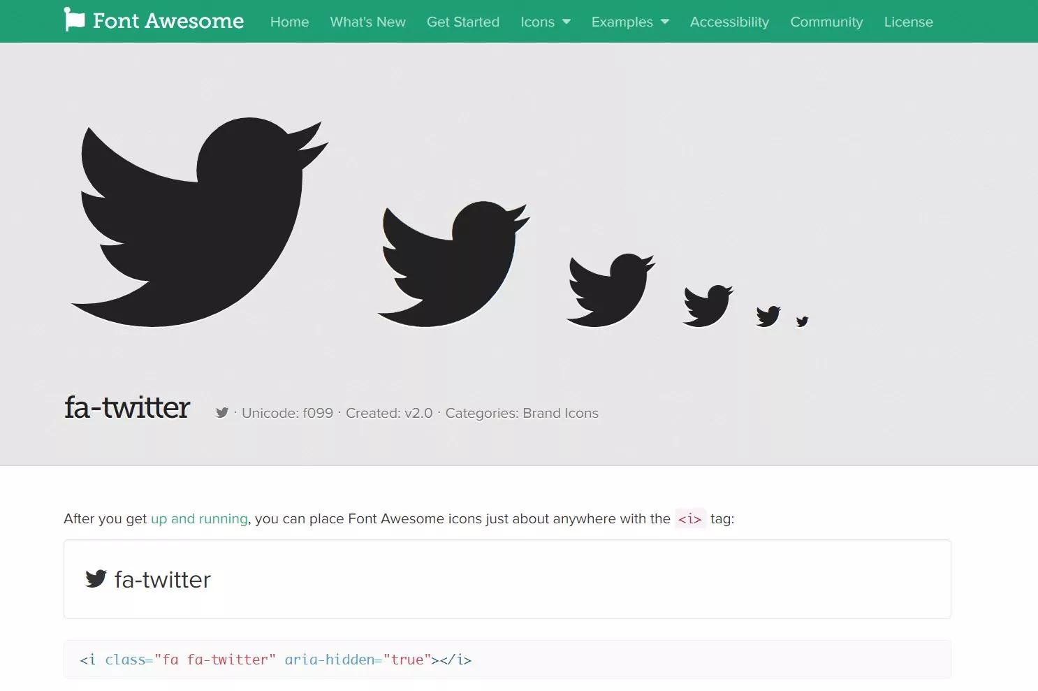 Font Awesome Twitter example
