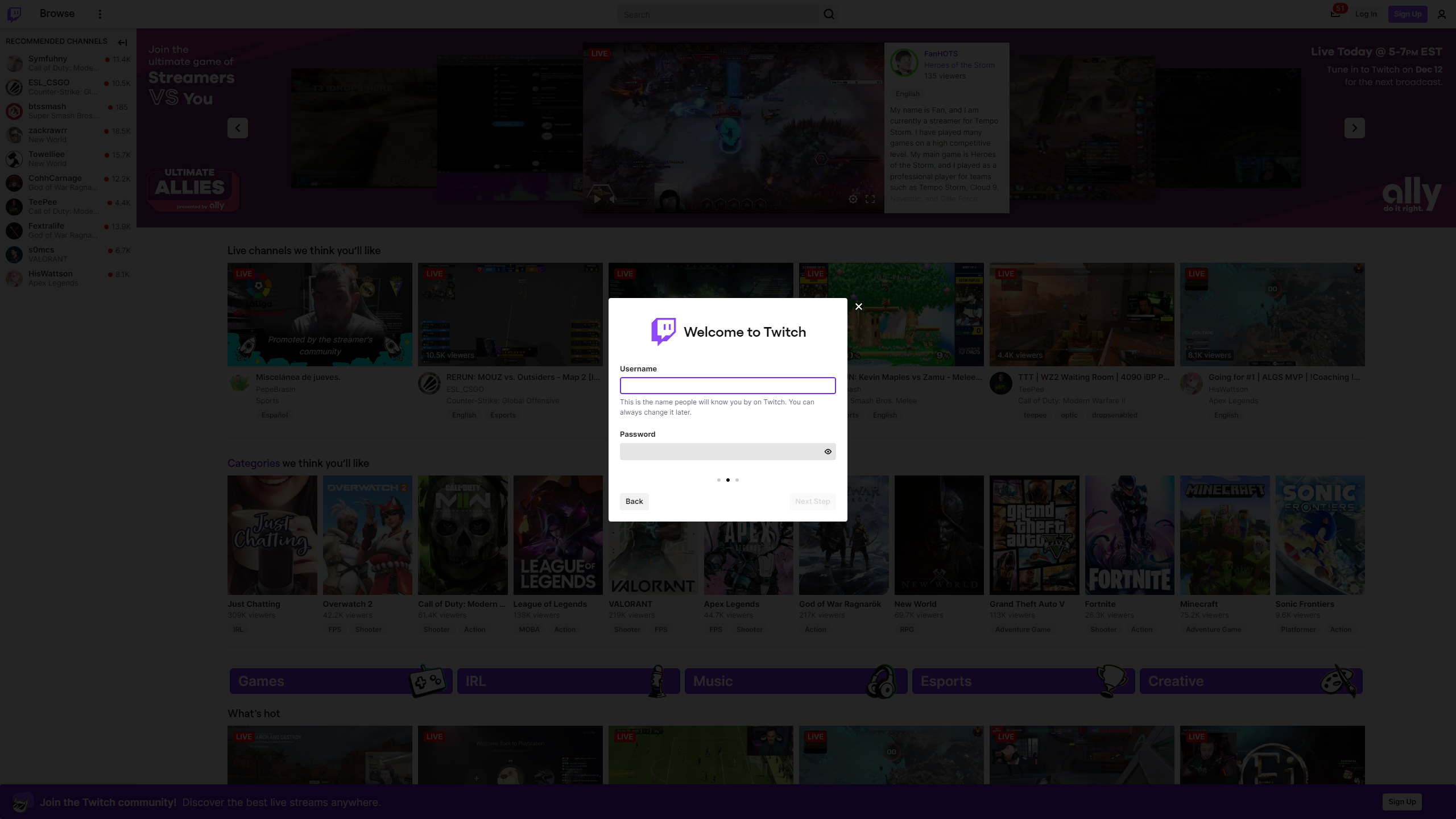 Set up your Twitch account