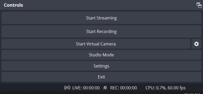 Start Streaming UI - OBS Studio