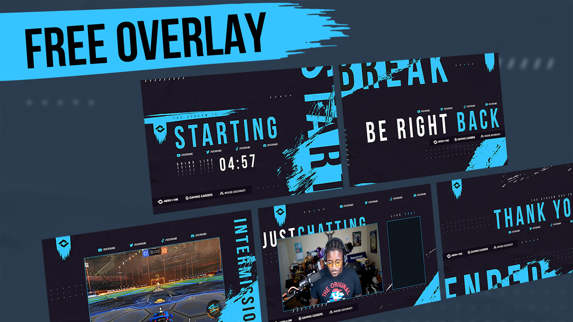 Champion Free Twitch Overlay Social Share