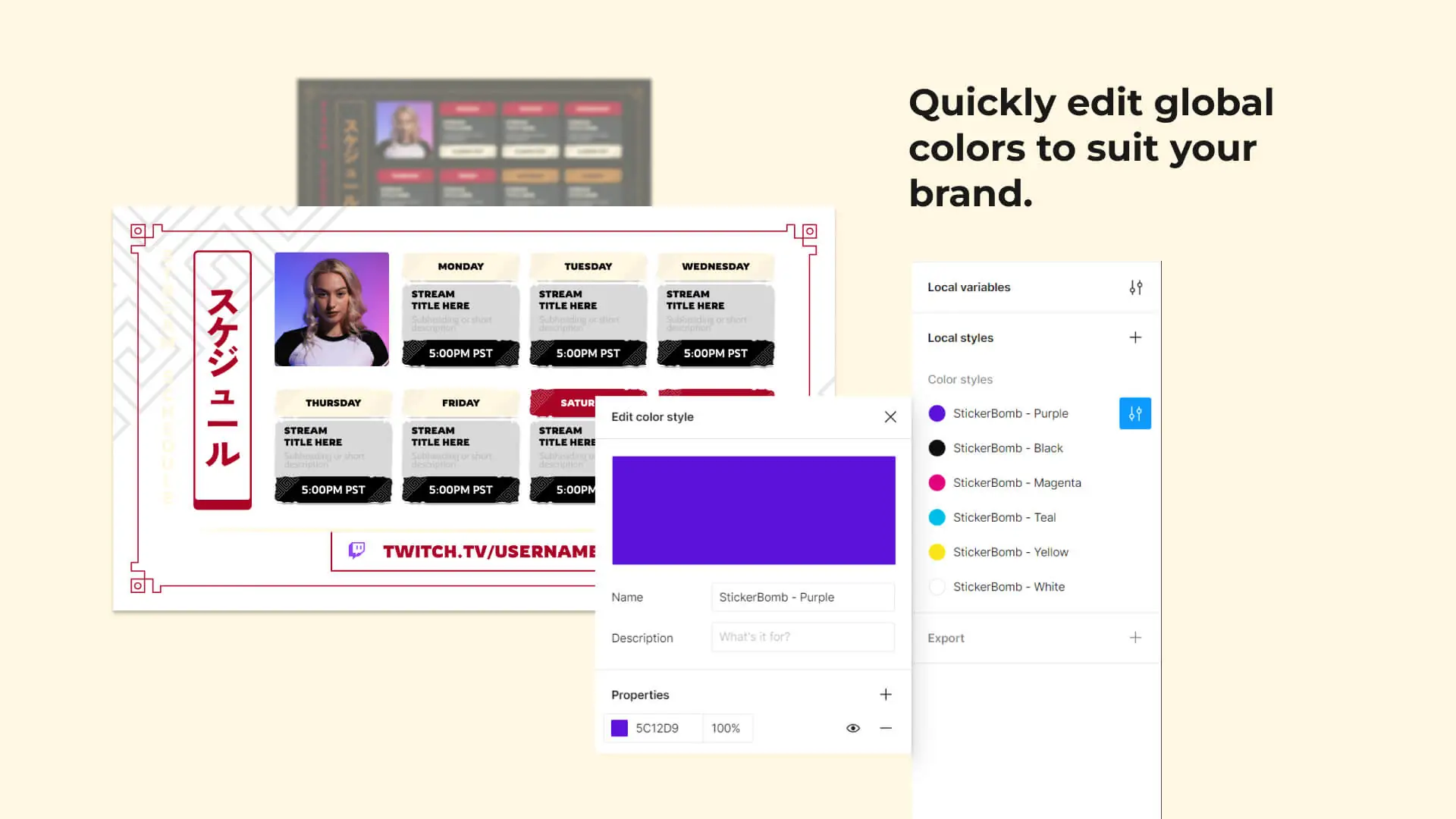 Social Media Kit - Showdown edit colors