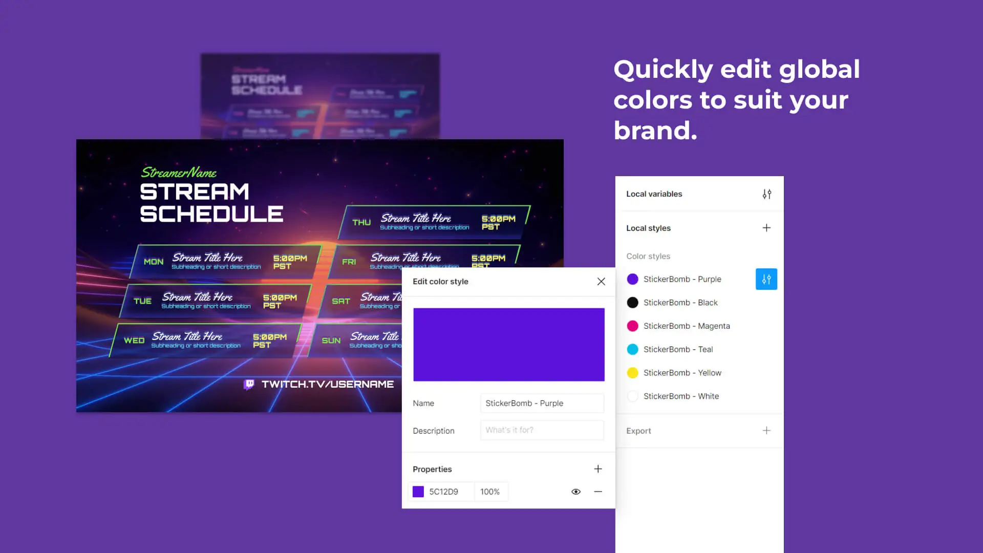 Social Media Kit - Synthwave edit colors