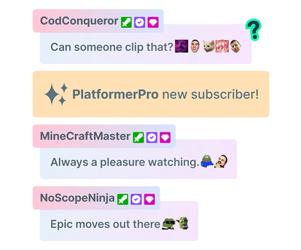 shop feature chat box overlays