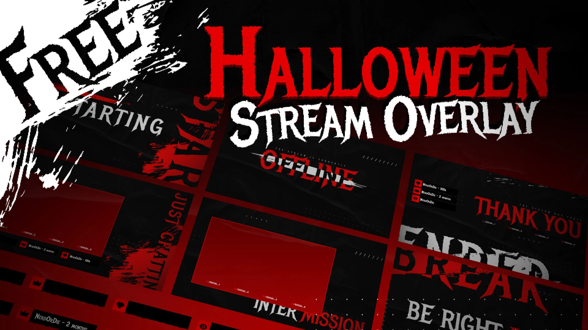 Vampion Twitch Halloween Stream Overlay Free YTThumbnail