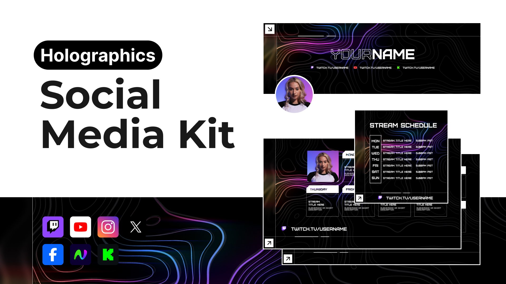 Holographics Figma Social Media Kit - Thumbnail