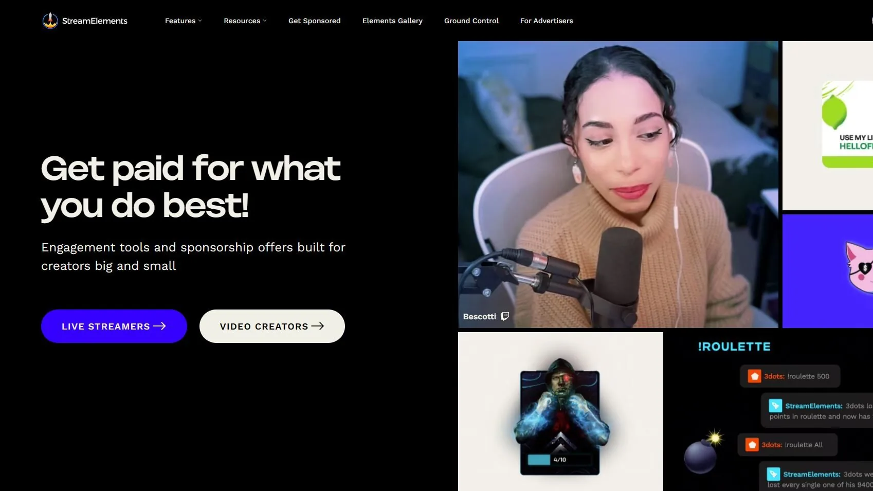 StreamElements Homepage