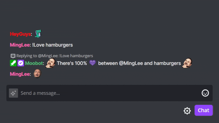 Chatbot generating viewer engagement messages.
