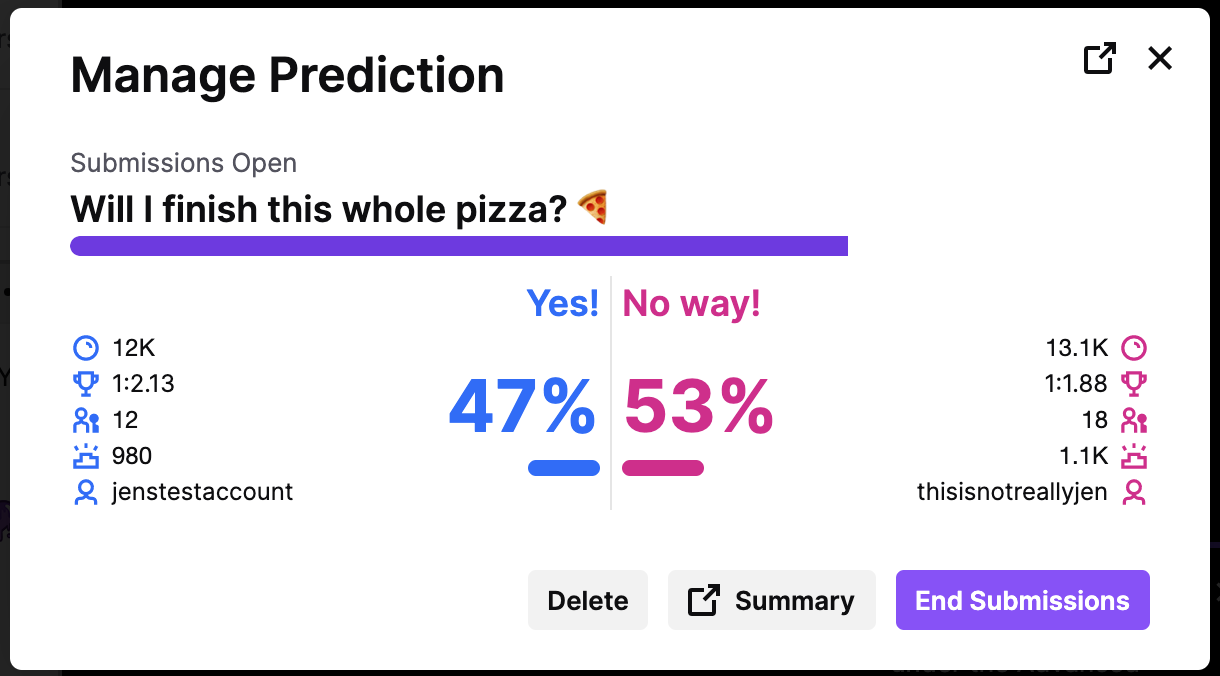 Live poll with votes coming in.
