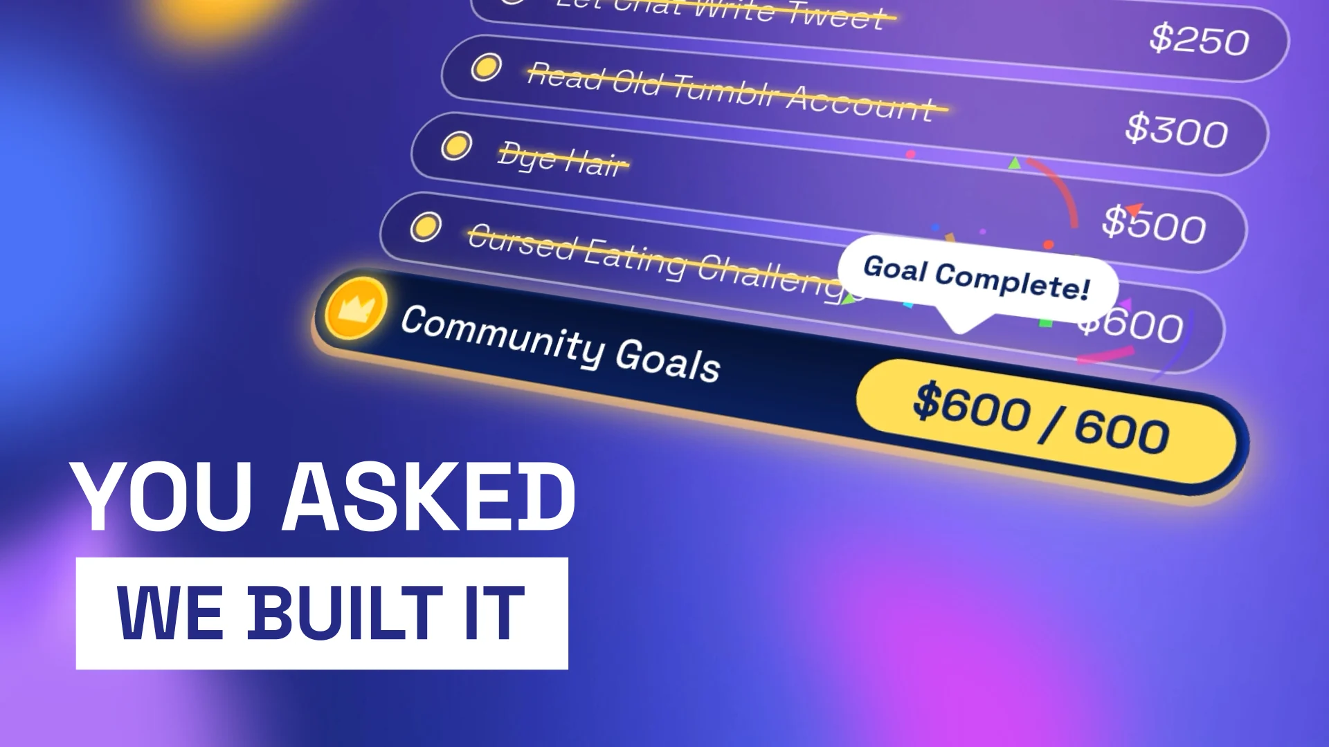 Vibe - Mutli Goal Widget - Preview