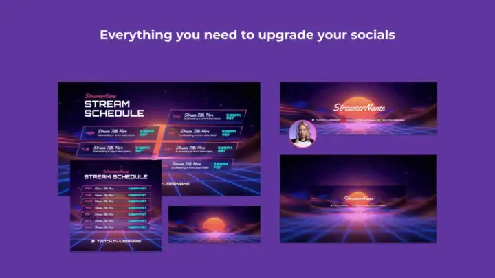 Social Media Kit - Synthwave - Image #1