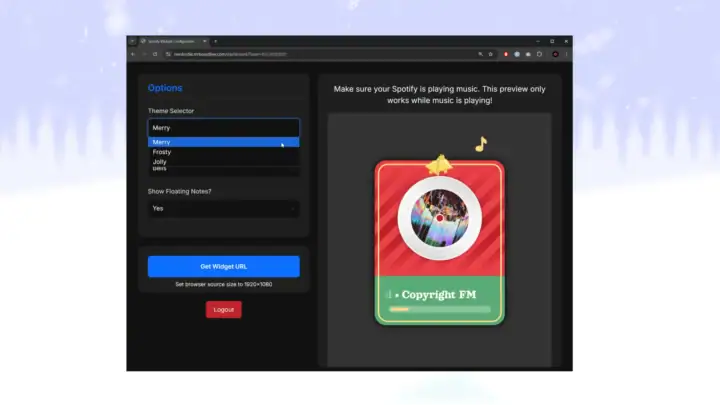 Christmas Spotify Music Widget - Image #3