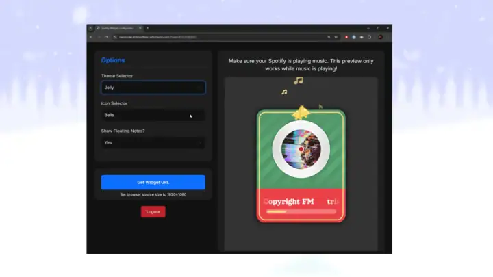 Christmas Spotify Music Widget - Image #2