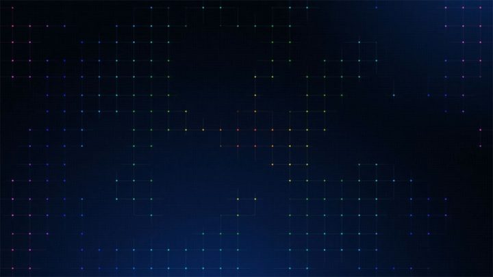 Looping Animated Background - Dark Blue Grid With Particles - Image #1